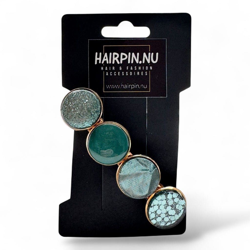 Color Hairclip Petrol Groen Sparkle – Goudkleurige Haarspeld