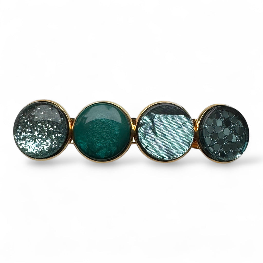 Color Hairclip Petrol Groen Sparkle – Goudkleurige Haarspeld