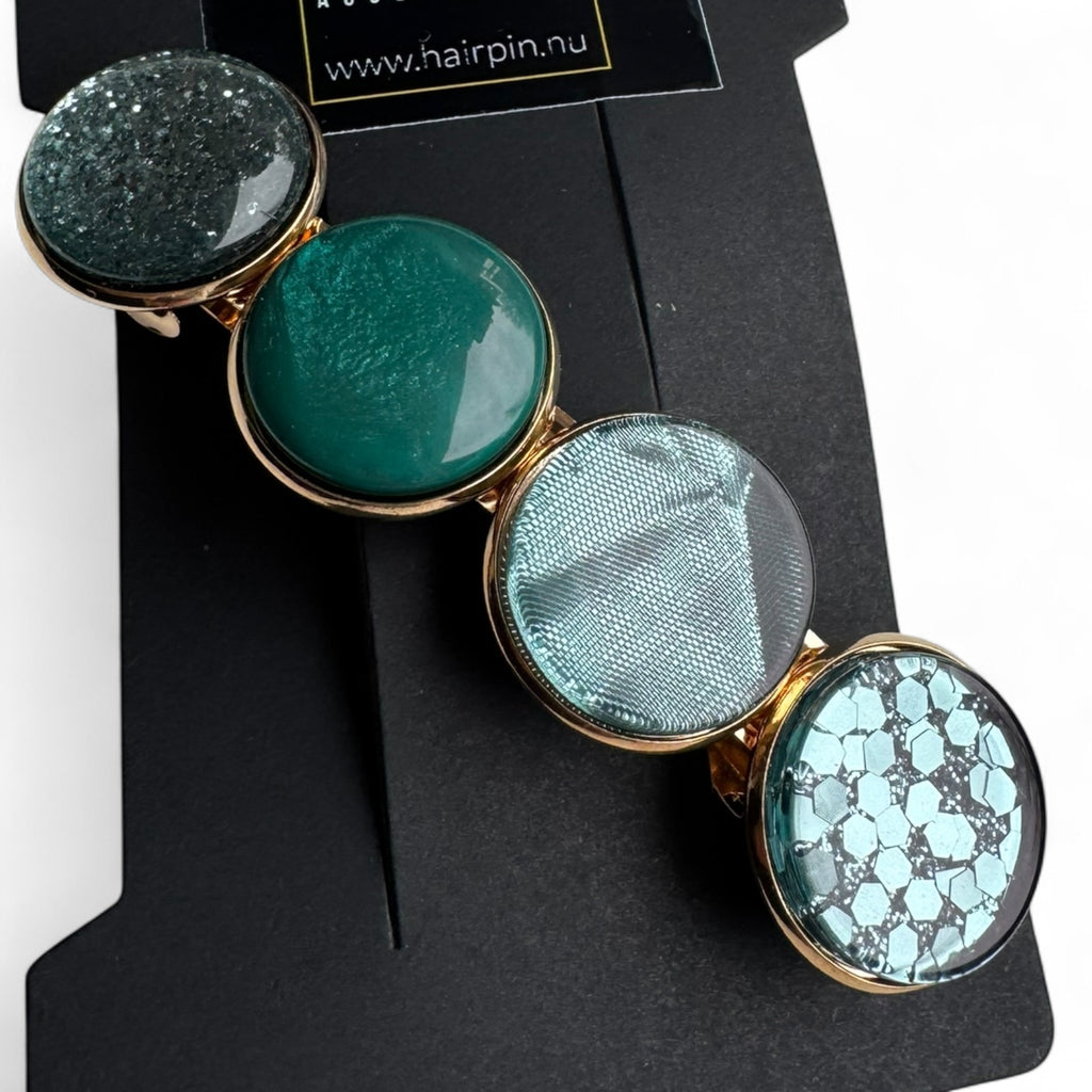 Color Hairclip Petrol Groen Sparkle – Goudkleurige Haarspeld