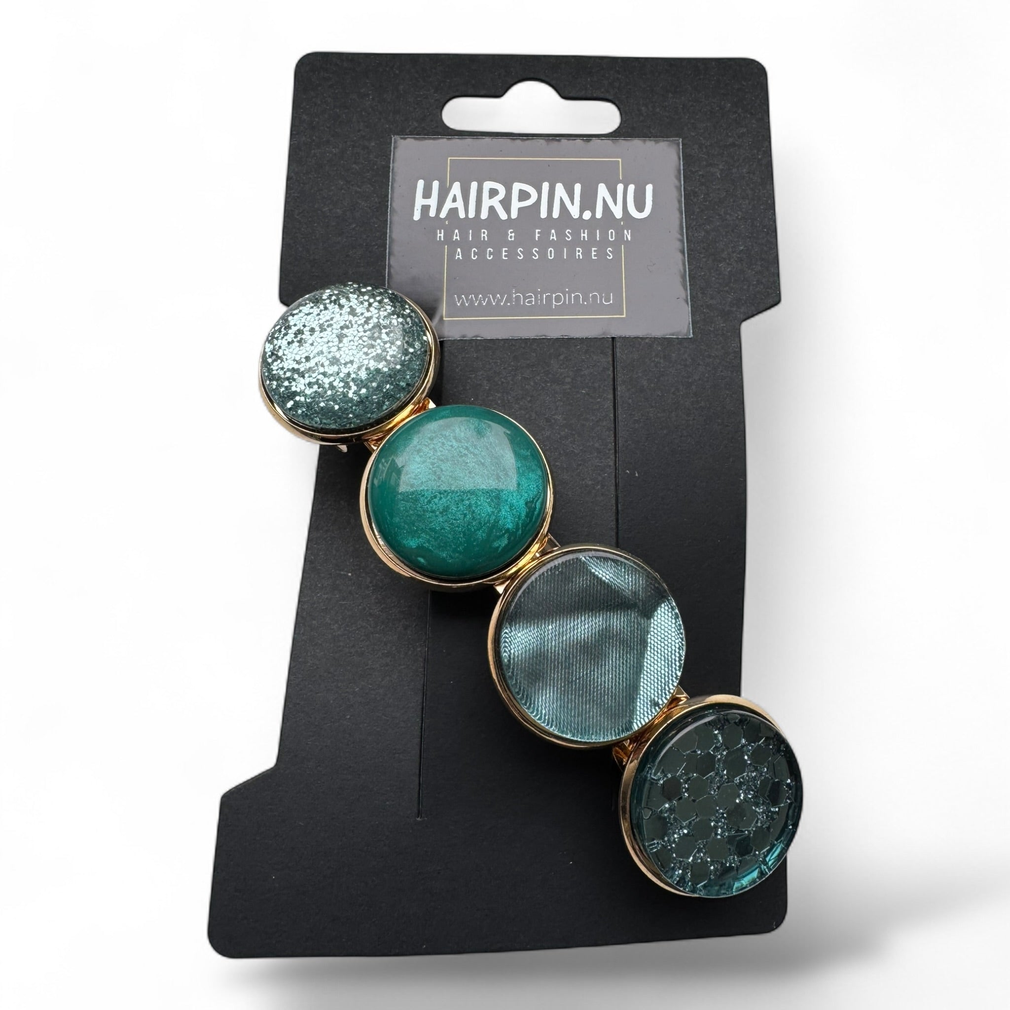 Color Hairclip Petrol Groen Sparkle – Goudkleurige Haarspeld
