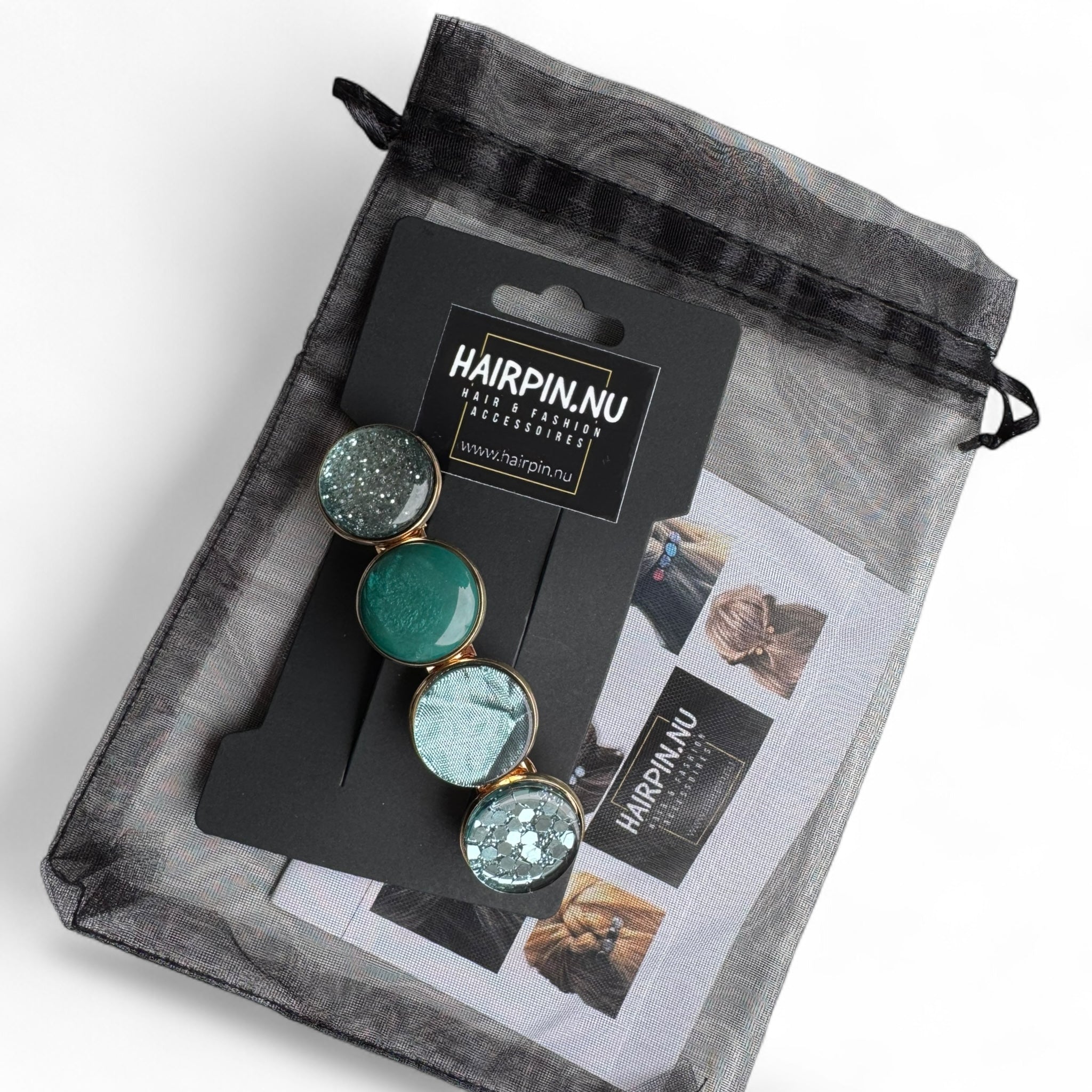Color Hairclip Petrol Groen Sparkle – Goudkleurige Haarspeld